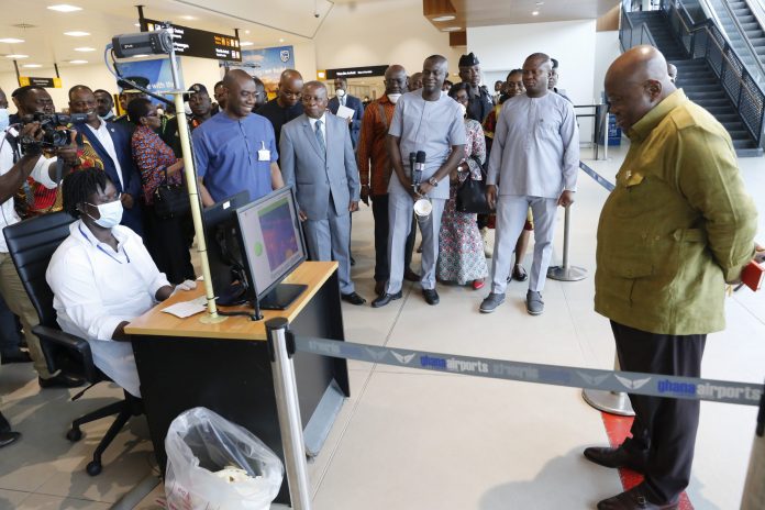 4.-President-Nana-Addo-Dankwa-Akufo-Addo-going-through-screening-at-the-Terminal-Three-3-Kotoka-International-Airport-after-a-tour.-With-him-is-Mr-Yaw-Kwakwa-MD-Ghana-Airport-Company.-scaled